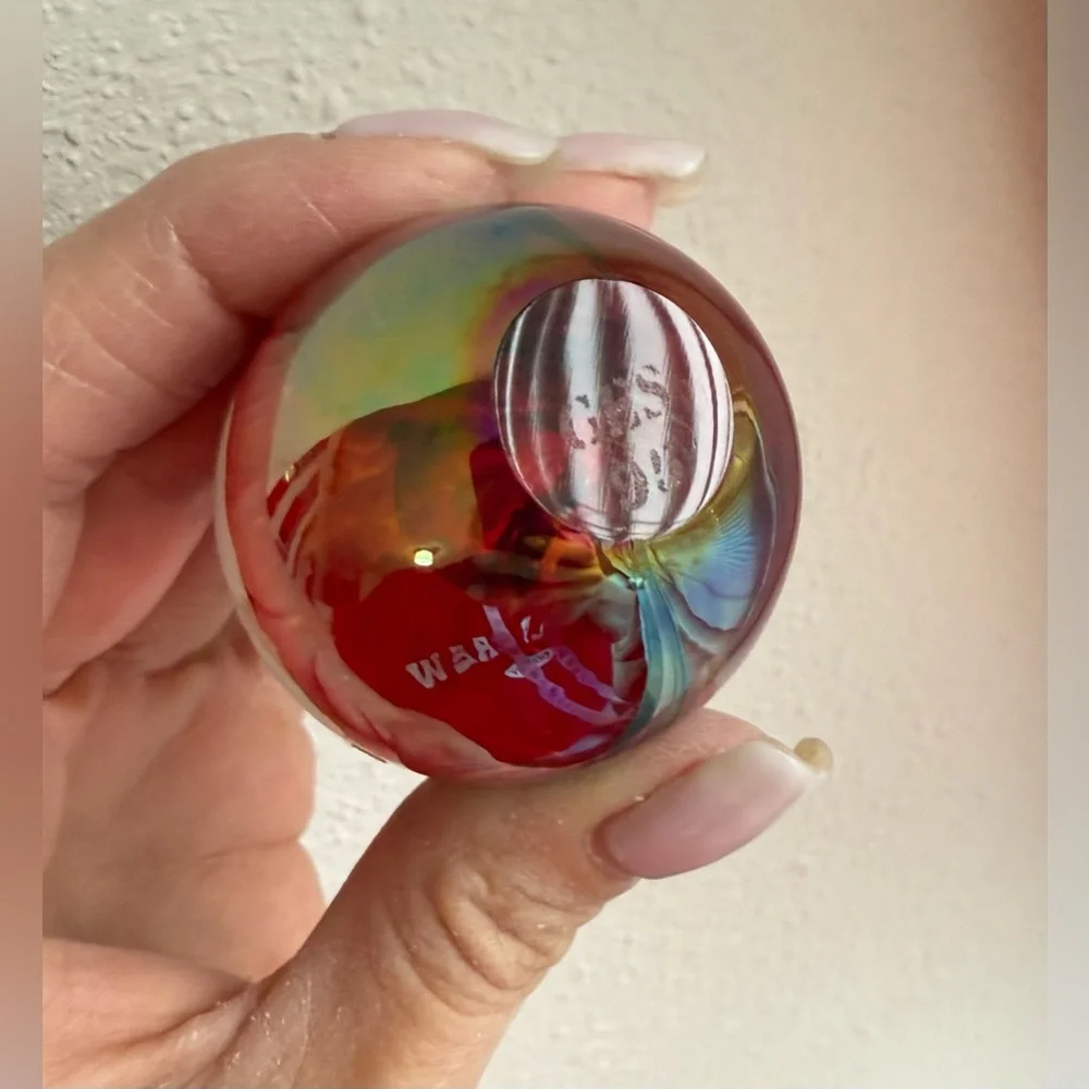 GES 95 Iridescent Egg | Glass Eye Studio | Art Paperweight Dated Signed